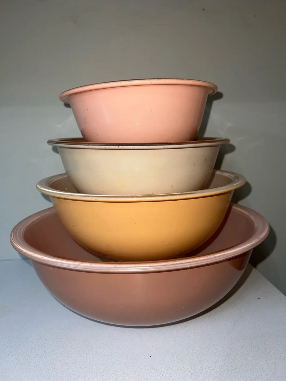 Pyrex Autumn rainbow Mixing Bowl nesting set